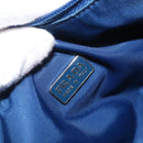 PRADA Hand Bag Nylon Blue Silver Auth 161409-18