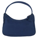 PRADA Hand Bag Nylon Blue Silver Auth 161409-2