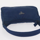 PRADA Hand Bag Nylon Blue Silver Auth 161409-6