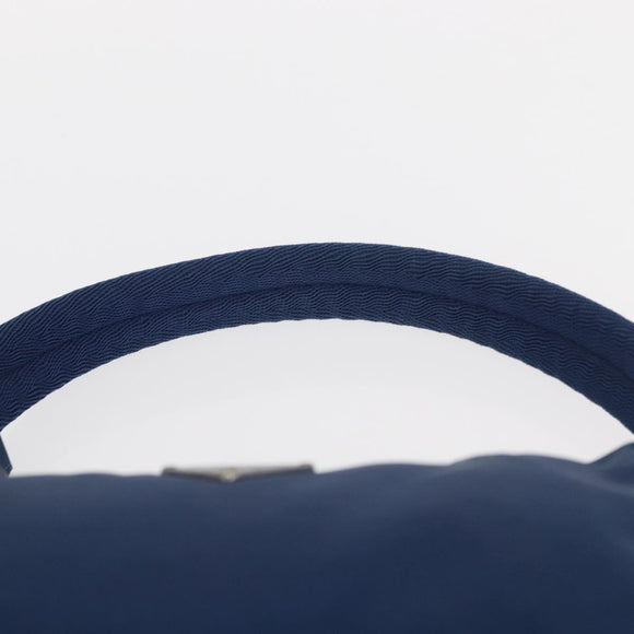 PRADA Hand Bag Nylon Blue Silver Auth 161409