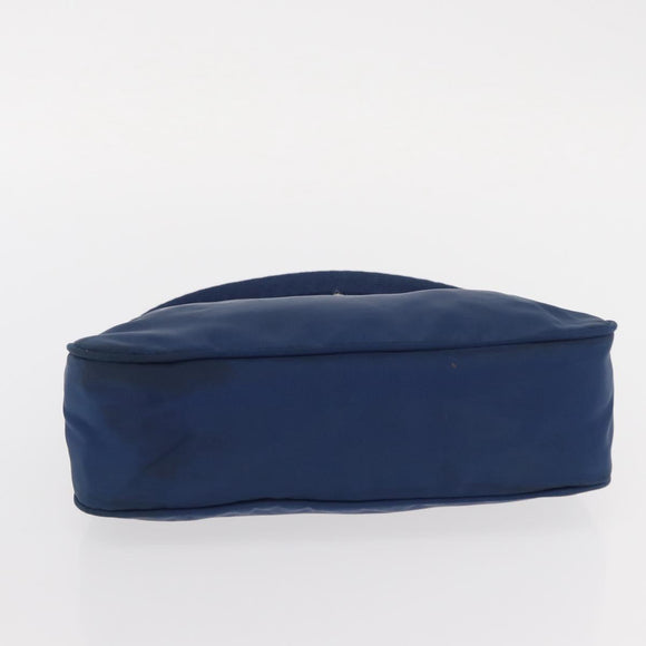 PRADA Hand Bag Nylon Blue Silver Auth 161409