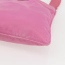 PRADA Umhängetasche Nylon Rosa Silber Auth 161410-9