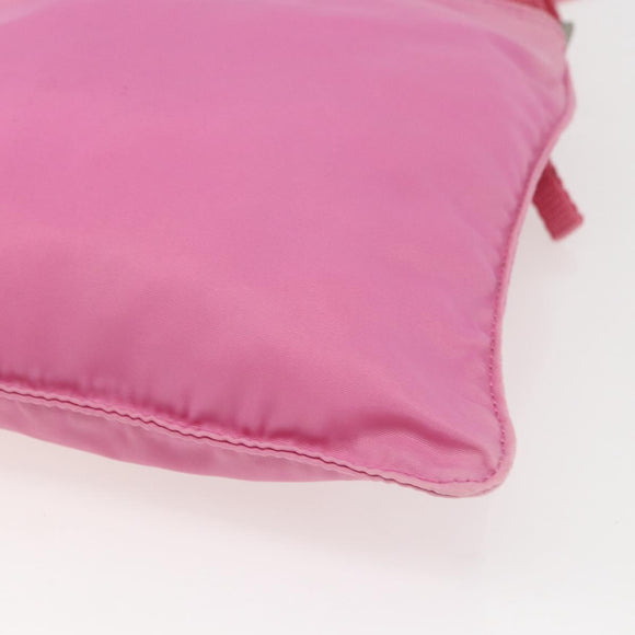 PRADA Umhängetasche Nylon Rosa Silber Auth 161410