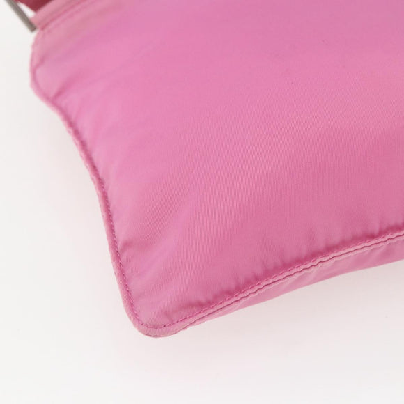 PRADA Umhängetasche Nylon Rosa Silber Auth 161410