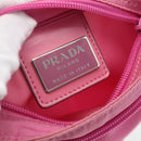 PRADA Umhängetasche Nylon Rosa Silber Auth 161410-19