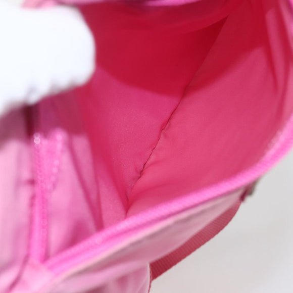 PRADA Umhängetasche Nylon Rosa Silber Auth 161410