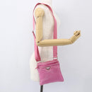 PRADA Umhängetasche Nylon Rosa Silber Auth 161410-23
