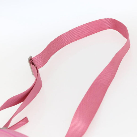 PRADA Umhängetasche Nylon Rosa Silber Auth 161410