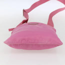 PRADA Umhängetasche Nylon Rosa Silber Auth 161410-5