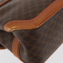 CELINE Macadam Canvas Hand Bag PVC Leather Brown Gold Auth 161411-12