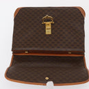 CELINE Macadam Canvas Hand Bag PVC Leather Brown Gold Auth 161411-15