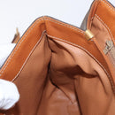 CELINE Macadam Canvas Hand Bag PVC Leather Brown Gold Auth 161411-19