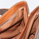 CELINE Macadam Canvas Hand Bag PVC Leather Brown Gold Auth 161411-22