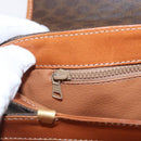 CELINE Macadam Canvas Hand Bag PVC Leather Brown Gold Auth 161411-23