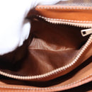 CELINE Macadam Canvas Hand Bag PVC Leather Brown Gold Auth 161411-24