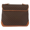 CELINE Macadam Canvas Hand Bag PVC Leather Brown Gold Auth 161411-3