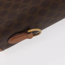 CELINE Macadam Canvas Hand Bag PVC Leather Brown Gold Auth 161411-8