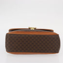 CELINE Macadam Canvas Hand Bag PVC Leather Brown Gold Auth 161411-9