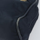 CELINE Circle Hand Bag Nylon Navy Gold Auth 161415-9