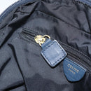 CELINE Circle Hand Bag Nylon Navy Gold Auth 161415-21