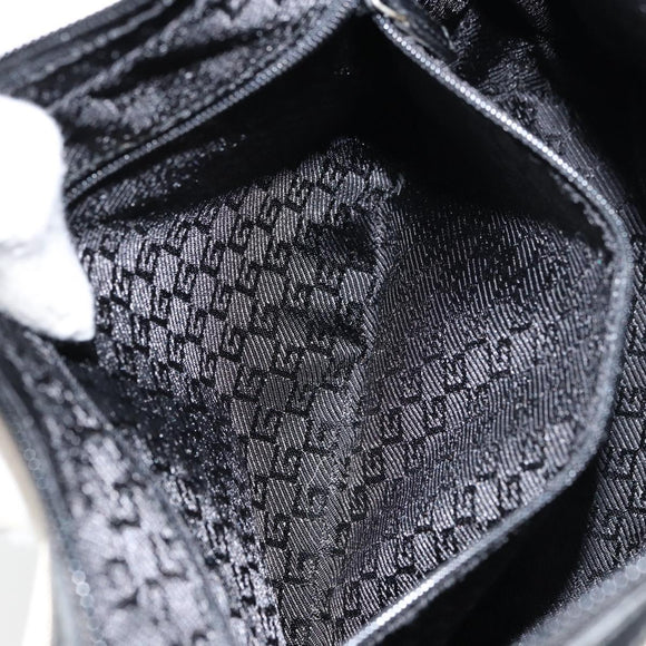 GUCCI Shoulder Bag Canvas Gray Gold 001 4204 Auth 161417