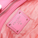 PRADA Gathered Chain Shoulder Bag Nylon Pink Silver Auth 161419-19