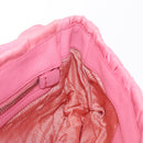 PRADA Gathered Chain Shoulder Bag Nylon Pink Silver Auth 161419-20