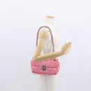 PRADA Gathered Chain Shoulder Bag Nylon Pink Silver Auth 161419-24