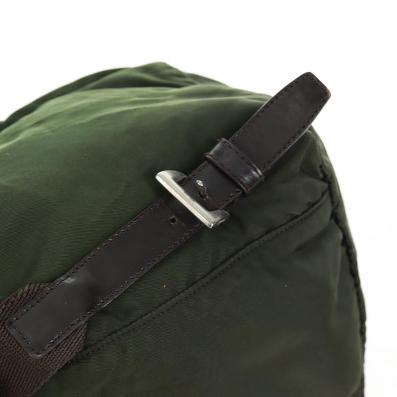 PRADA Backpack Nylon Green Silver Auth 161420