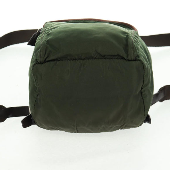 PRADA Backpack Nylon Green Silver Auth 161420