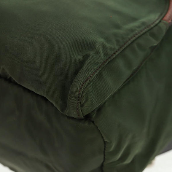 PRADA Backpack Nylon Green Silver Auth 161420