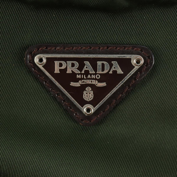 PRADA Backpack Nylon Green Silver Auth 161420