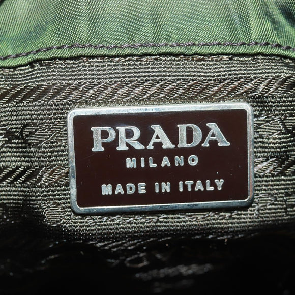 PRADA Backpack Nylon Green Silver Auth 161420