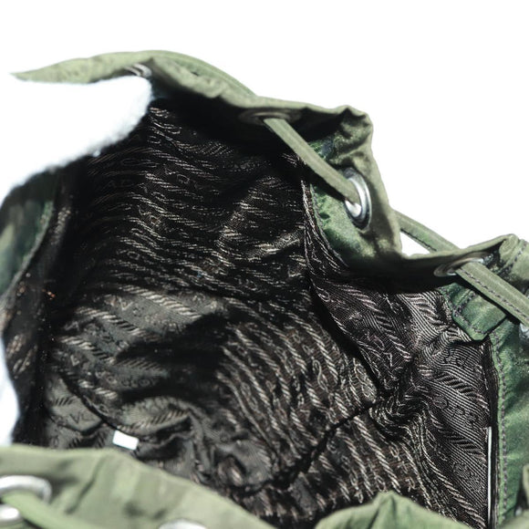 PRADA Backpack Nylon Green Silver Auth 161420