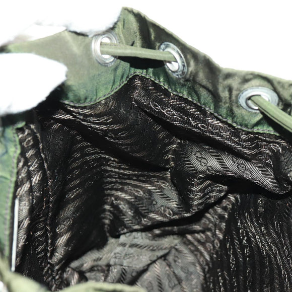 PRADA Backpack Nylon Green Silver Auth 161420