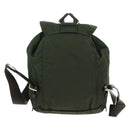 PRADA Backpack Nylon Green Silver Auth 161420-2