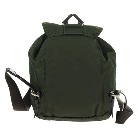 PRADA Backpack Nylon Green Silver Auth 161420