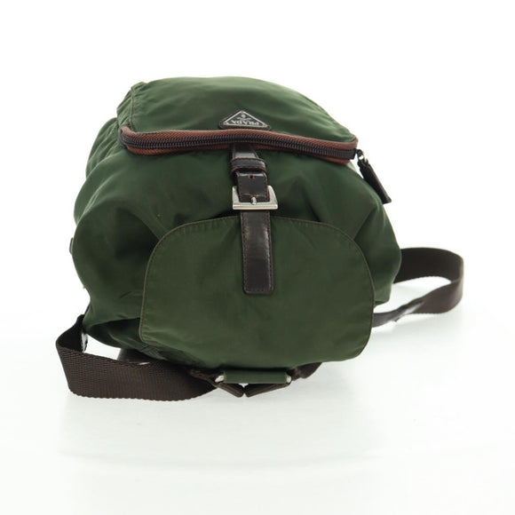 PRADA Backpack Nylon Green Silver Auth 161420