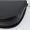 CELINE Horse Carriage Shoulder Bag Leather Black Gold Auth 161421-16
