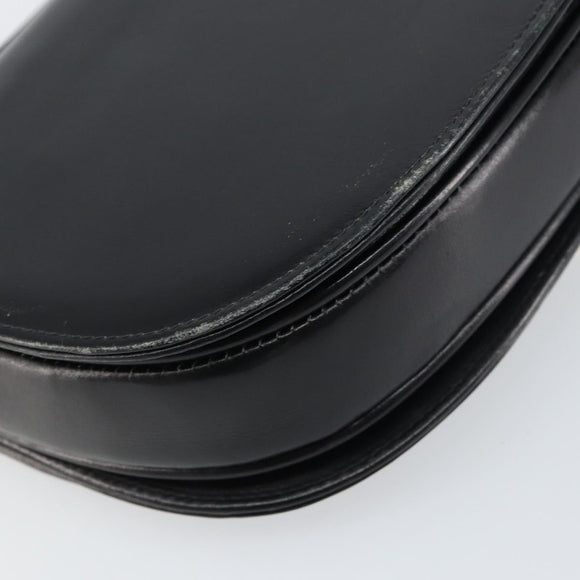 CELINE Horse Carriage Shoulder Bag Leather Black Gold Auth 161421