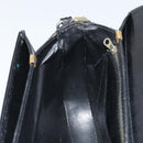 CELINE Horse Carriage Shoulder Bag Leather Black Gold Auth 161421-21