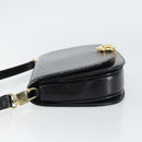 CELINE Horse Carriage Shoulder Bag Leather Black Gold Auth 161421-4