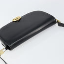 CELINE Horse Carriage Shoulder Bag Leather Black Gold Auth 161421-6