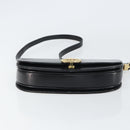 CELINE Horse Carriage Shoulder Bag Leather Black Gold Auth 161421-5