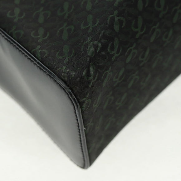 LOEWE Hand Bag Canvas Black Gold Auth 161425V