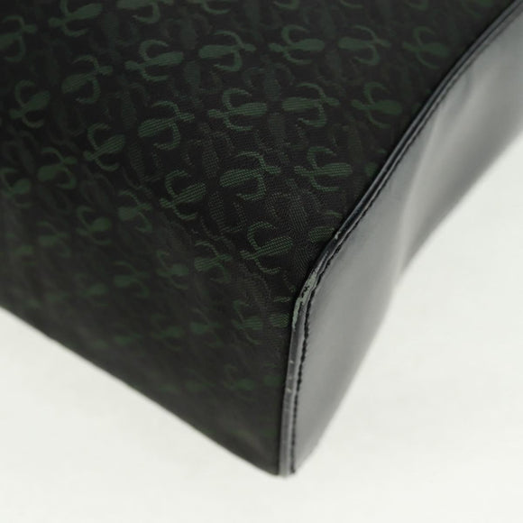 LOEWE Hand Bag Canvas Black Gold Auth 161425V