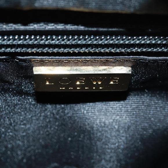 LOEWE Hand Bag Canvas Black Gold Auth 161425V