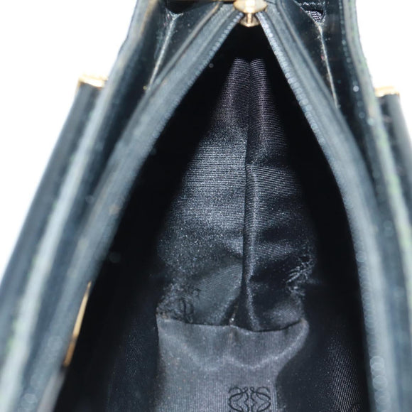 LOEWE Hand Bag Canvas Black Gold Auth 161425V