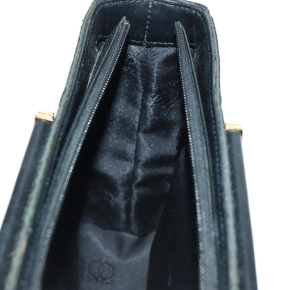 LOEWE Hand Bag Canvas Black Gold Auth 161425V