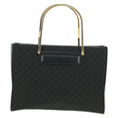 LOEWE Hand Bag Canvas Black Gold Auth 161425V-13